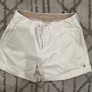 Banana Republic white shorts with cuffs